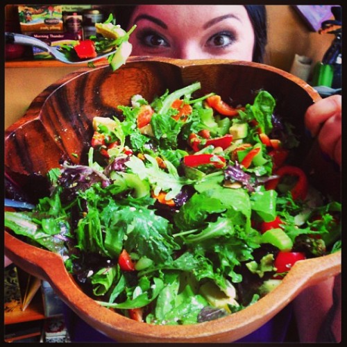 sequoiaemmanuelle:  Eat ya greens!!! #greensalad #goodforyou #greens #healthy #homemade #veggies 