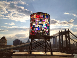 Stained glass water tower in Brooklyn 