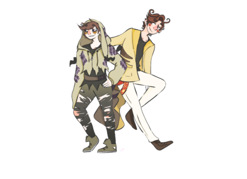 wicked-delights: Roman and Virgil in outfits inspired by Mimikyu and Pikachu from Pokemon! (Click/op