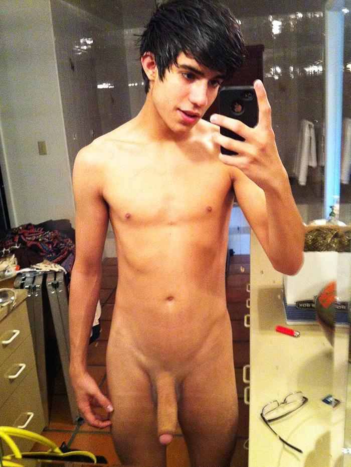 hotboypictures:  Cute teen, big shaved cock.