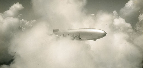 The USS Akron, a helium airship of the U.S. Navy during WW2