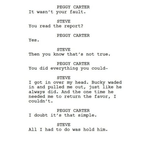 damngcoffee: . — Captain America: The First Avenger (written by: Christopher Markus &amp;