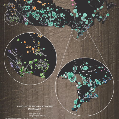 fatehbaz:Nice map of recorded Indigenous languages spoken in “Canada,” produced by Canadian Geograph