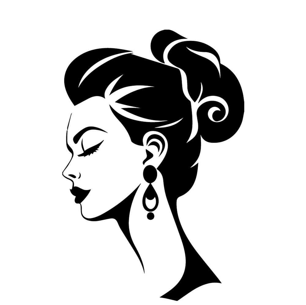 black african girl cowgirl cute pretty women's hairstyle in vector art