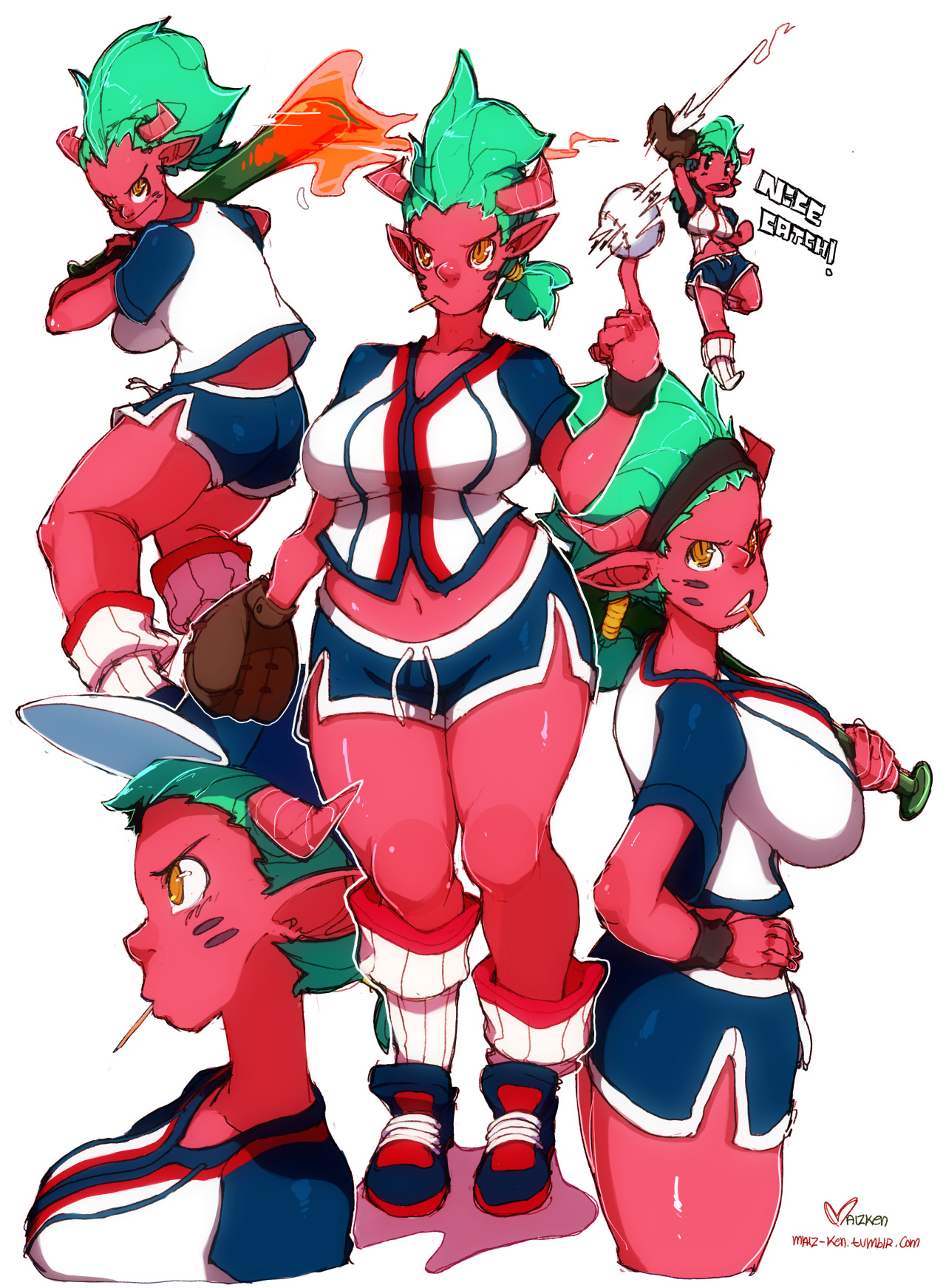 koidrake:  maiz-ken:  And PLAY BALL!!!  Oooh glad to see her in full color! I’m