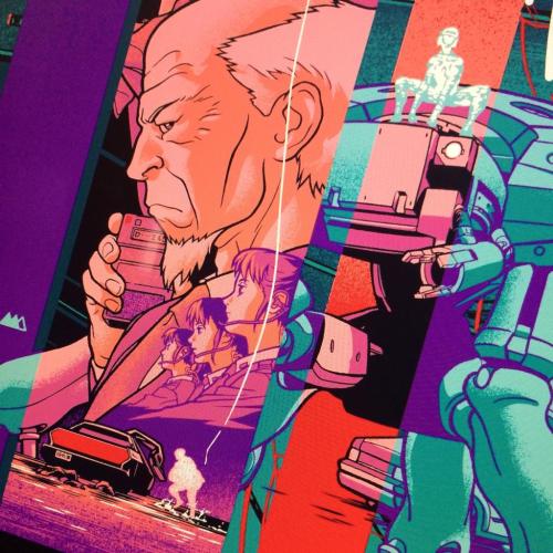 xombiedirge:  Ghost in the Shell by Martin Ansin / Twitter 24” X 36” screen print, numbered edition of 375. Foil Variant was available at Mondo-Con in Austin, TX.