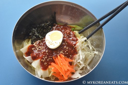 Delicious Bibim Guksu 비빔국수 (Noodles n Vegetables in Spicy Sauce)www.facebook.com/mykoreaneats  