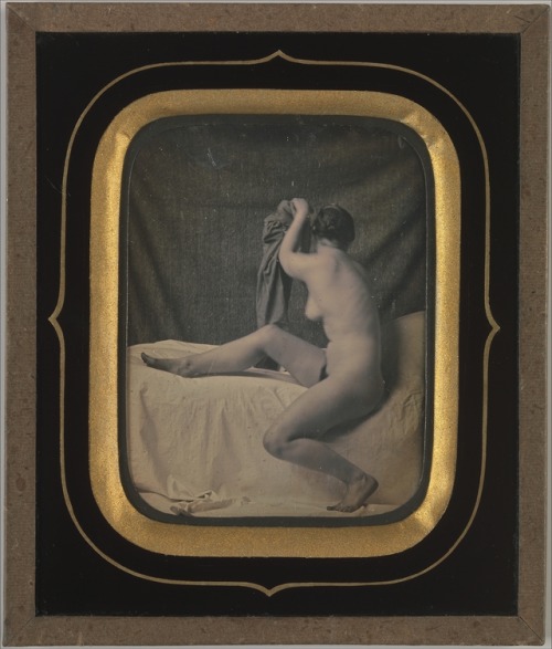 Seated Female Nude, ca. 1850 ~ Daguerreotype by Unknown photographer 