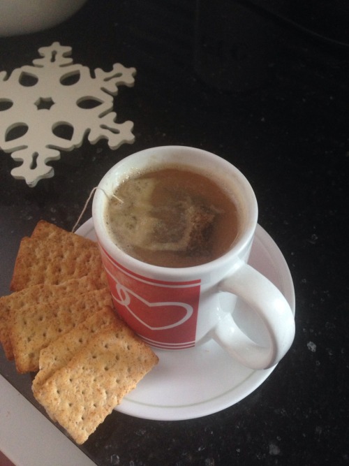 Lunch  Multigrain crackers and earl grey tea  I know I’ve been obsessed with ice tea, but toda