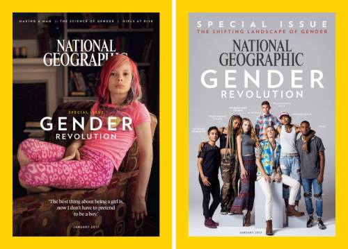 Both Nat Geo “Gender Revolution” covers - the subscriber cover on the left and the newsstand cover o