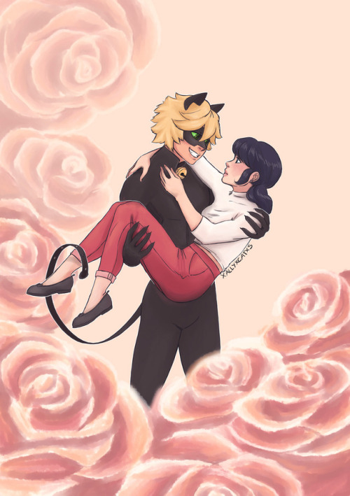 xallyxcatxs: Marichat…taking “sweep me off my feet” in a literal sense edited the colour a little 