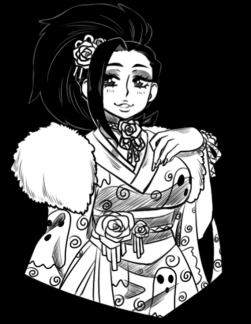 Inktober 2018_Day 15_ Momo YaoyorozuSpoopy Kimono Squad 1/6