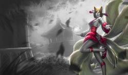 Monochromatic Splash Art: Dynasty Ahri by