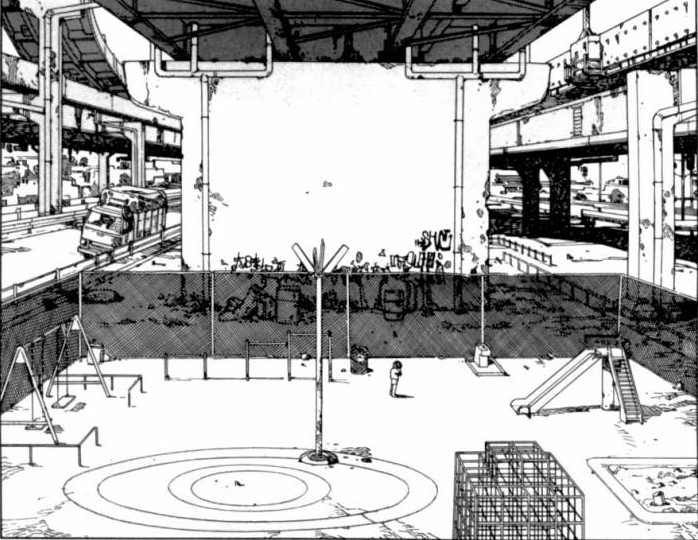 hopelessromanticslovesickpoets:Akira landscapes Katsuhiro Otomo