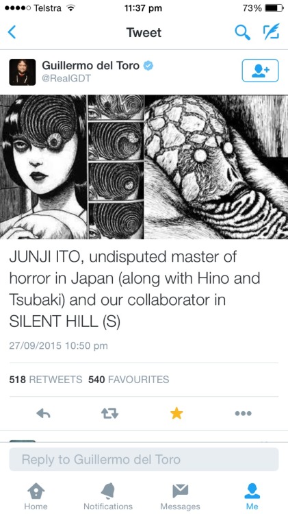 thefuturesimperfect:mgs1otacon:del Toro confirms that Junji Ito was a collaborator on Silent Hills b