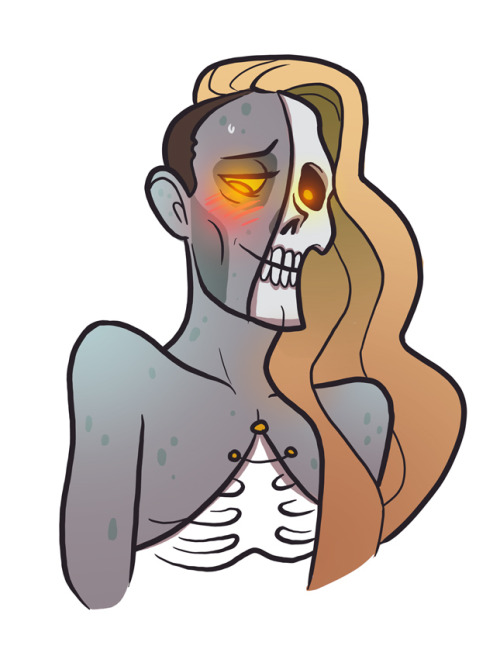 Did a quicky of varekk‘s new character, Etienne.Total zombie hottie.