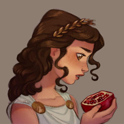 elisebrave:Persephone, goddess of spring, queen of the underworld.A colored version of a drawing fro