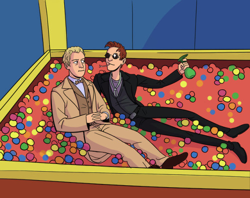 i redrew me and my friend’s good omens cosplay from 2015 because. well, i didn’t think i’d get this 