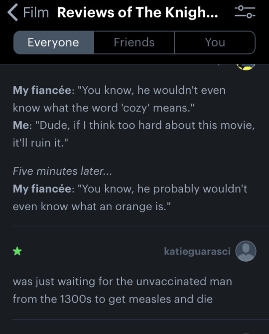 emilysidhe:emilysidhe:yawnjockey:If you need me I’ll be locked in my room reading Letterboxd reviews of the Netflix original movie “The Knight Before Christmas”.I mean… these are literally just the ones that show up at the top They’re all