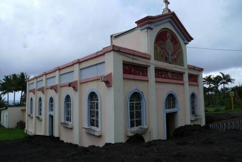 Our Lady of the LavasDuring the 1977 eruption of the Piton de la Fournaise volcano on Reunion Island