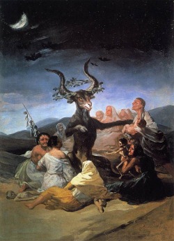 ourlittlesomething:  Francisco Goya, Witches’ Sabbath (El aquelarre),. 1798.