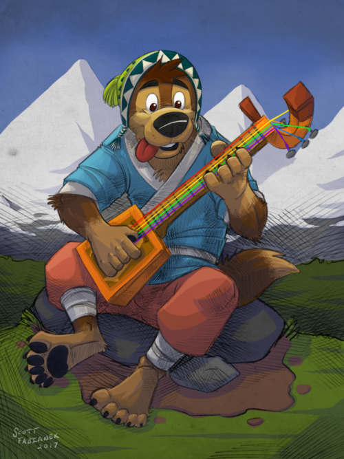 art-mutt: ‪Can’t draw just one. More Bodi time. Getting his musical on.‬