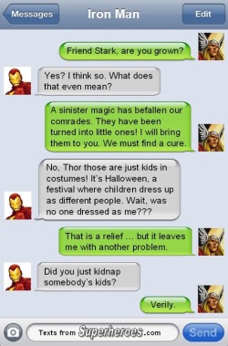 arte-mysia:  pixiebutterandjelly:  thefingerfuckingfemalefury:  textsfromsuperheroes:  Happy Halloween from Texts From Superheroes!  &ldquo;I’m going to kill one of him every hour, keep it authentic&rdquo; LOGAN THIS IS NOT A GOOD IDEA  BATMAN you can’t