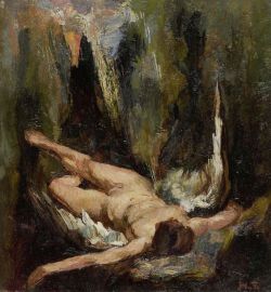 kundst:  Willem de Zwart (NL 1862-1931)Fallen Angel (1931)Oil on wood (20 × 17,5 cm) Rijksmuseum 
