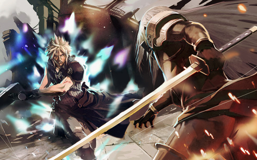 fu11metal:  cloud vs sephiroth by ~longai