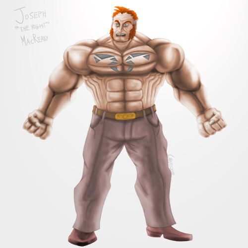 Concept art of Joseph MacReady The main Big Daddy and Mayor of Busterville, lover of tasty burgers a