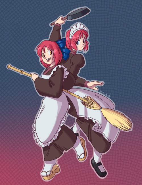 goattrain:I finished a thing!Ages ago, I did a sketch of Hisui and Kohaku from Tsukihime.  I had som