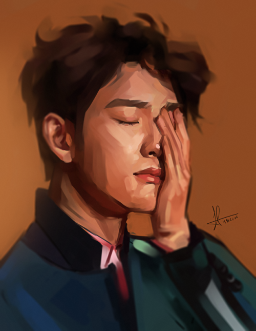 youremyfanart:painting jinyoung is so goddamn hard help