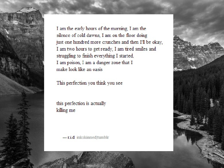 inkskinned:  “I hate how so many people think I’m beautiful because in reality,