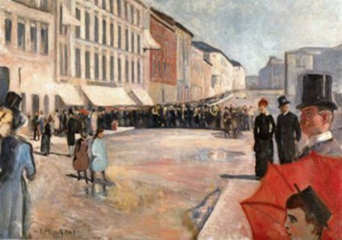 Edvard Munch (Norwegian; 1863–1944)Musik auf der Strasse = Military Music Along Karl Johan StreetOil