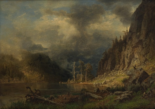 illuminate-eliminate:Skogslandskap by Erik Bodom. Oil on Canvas, 1859.