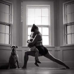 theyogamentor:  bendymommy:  Warrior Mommy Pose. bendymommy:  Warrior Mommy Pose.  These always warm me. I love these moments. No words can express.