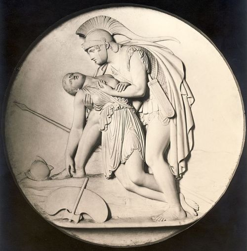 hildegardavon:Bertel Thorvaldsen , 1770-1844Achilles and Penthesilea , 1837, marble, 67 cm