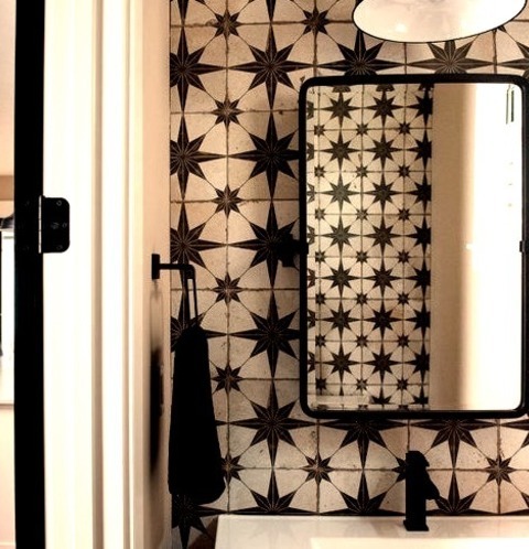Powder Room Bathroom Indianapolis Small Transitional Medium Tone Wood Floor Powder Room Photo With Flat-panel