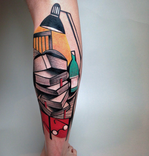 coolthingoftheday:  Tattoos inspired by cubism by Berlin artist Peter Aurisch. (Source)