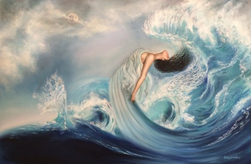 rexisky:Sea (24 x 36", Oil on cradled Wood) by Erica Wexler