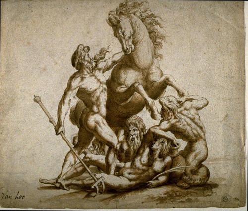 Charles André Van Loopen and wash on white paper1705-1765