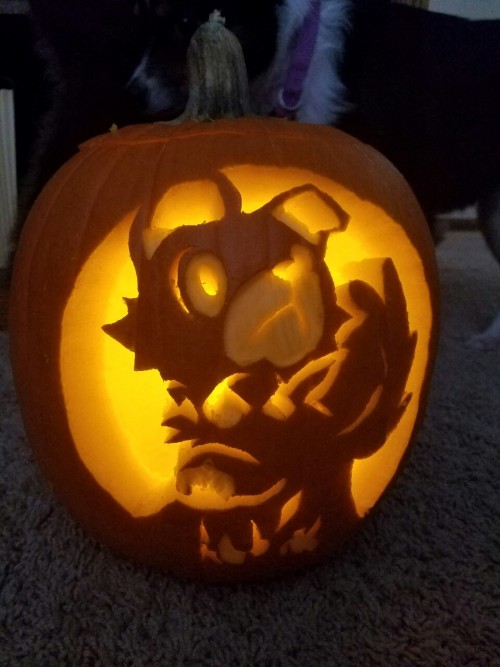 I made a pumpkin this year! It&rsquo;s my new precious baby, Rockruff!