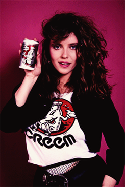 groupiesoutrageously:  Bebe Buell modelling for Creem magazine, 1980 