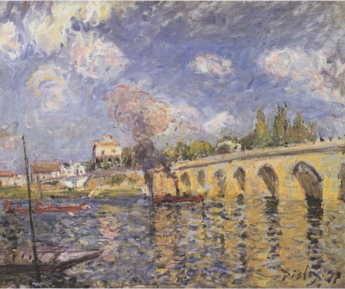 River steamboat and bridge, 1871, Alfred SisleyMedium: oil,canvas