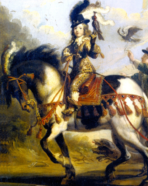 Louis XIV, roi de France (1638-1715), enfant, à la chasse au faucon, par Jean de Saint-Igny