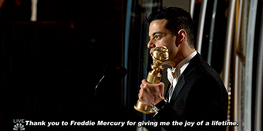 chewbacca:Rami Malek thanks Queen after winning best performance by an actor in a drama film for Boh