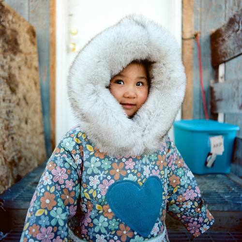 iaminuit:Taktuk Hopson, photographed wearing a parka made by her mother, Rainey Hopson. Rainey Hopso