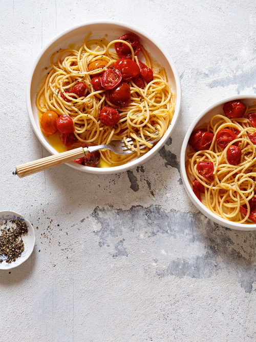 A preview of some new pasta work with food stylist Chelsea Zimmer. My favorite pasta: roasted cherry