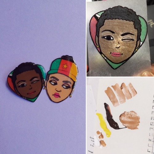I made some bitmoji pins for my friends. While I like how they both turned out, I did mess up on the