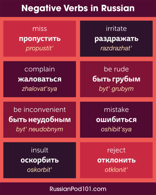 Negative Verbs in #Russian! PS: Learn Russian with the best FREE online resources, just click here: 